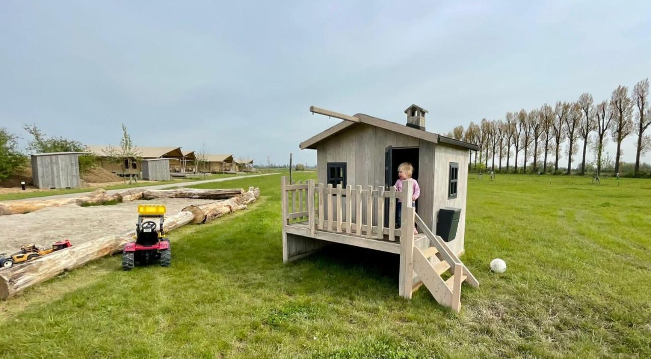 De Hazelaarshof Luxe Glampingtent Bij Natuurgebied De Millingerwaard Kekerdom Esterno foto